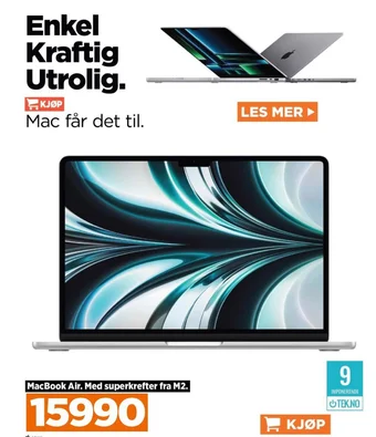 POWER 13" MACBOOK AIR (2022) tilbud