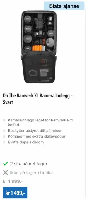 Eplehuset Db The Ramverk XL Kamera Innlegg - Svart tilbud