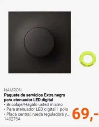 Paquete de servicios Extra negro para atenuador LED digital