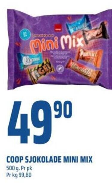 Coop Obs COOP SJOKOLADE MINI MIX tilbud