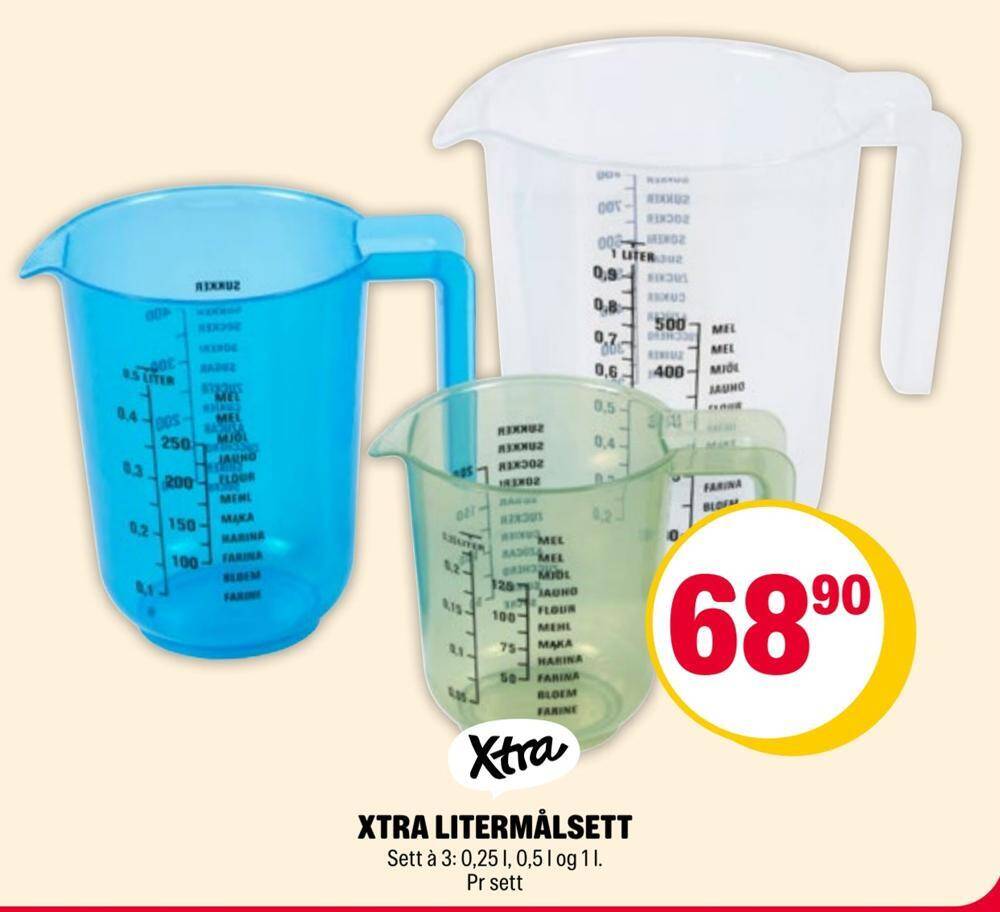 Coop Extra Xtra litermålsett tilbud