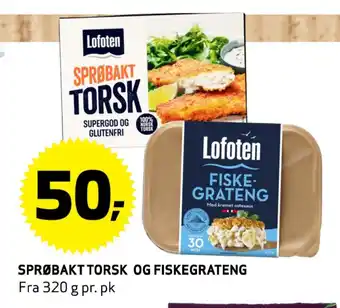 Bunnpris Sprøbaktorsk og fiskegrateng tilbud