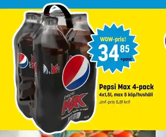 Eurocash Pepsi max 4-pack tilbud
