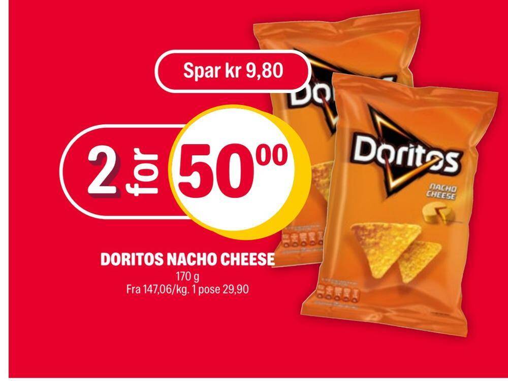 Coop Extra Doritos nacho cheese tilbud