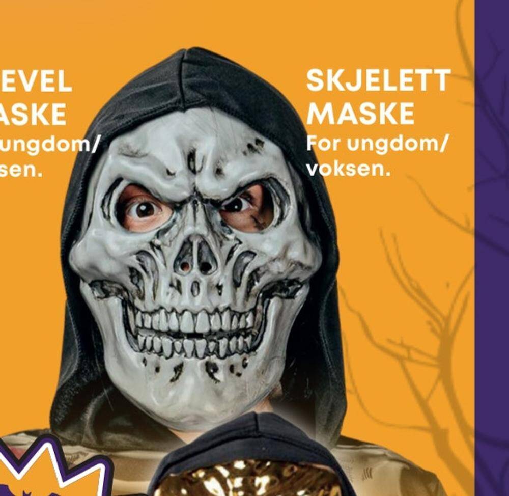 Extra Leker Skjelett maske tilbud