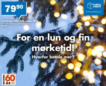 Biltema Lysslynge, LED, 100 pærer, IP44 tilbud