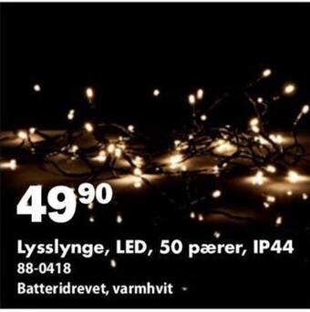 Biltema Lysslynge, LED, 50 pærer, IP44 tilbud