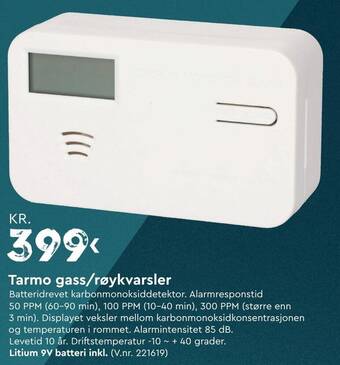 Mekk Tarmo gass/røykvarsler tilbud