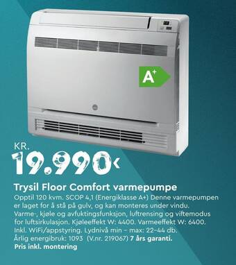 Mekk Trysil Floor Comfort varmepumpe tilbud