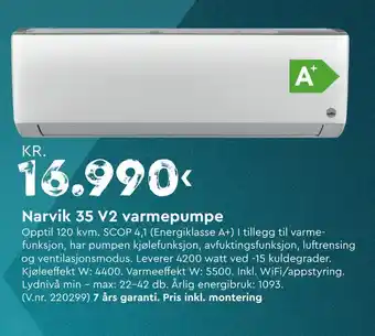 Mekk Narvik 35 V2 varmepumpe tilbud