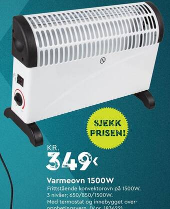 Mekk Varmeovn 1500W tilbud