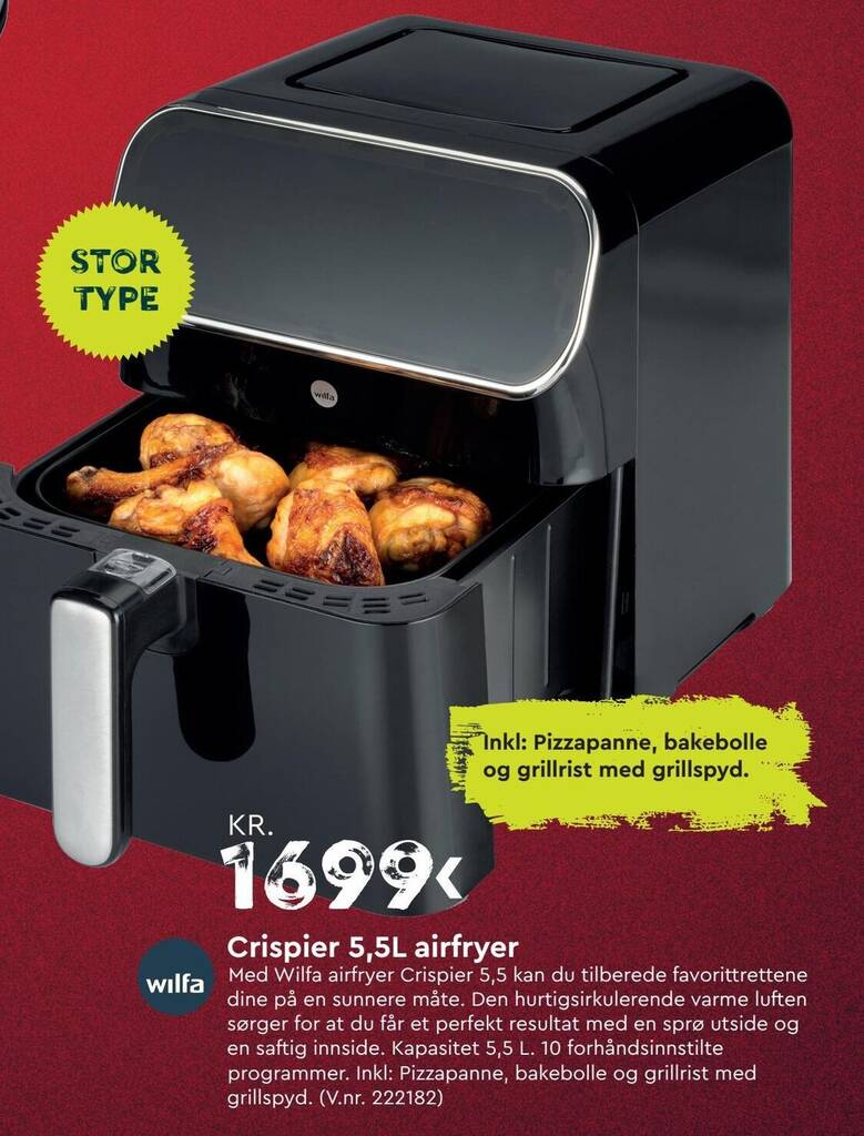 Mekk Crispier 5,5L airfryer tilbud