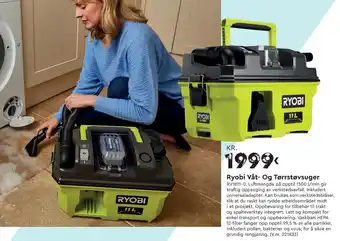 Mekk Ryobi Våt- Og Tørrstøvsuger tilbud