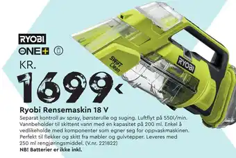 Mekk Ryobi Rensemaskin 18 V tilbud