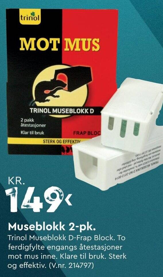 Mekk Museblokk 2-pk. Trinol tilbud