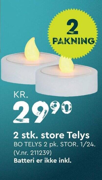 Mekk 2 stk. store Telys tilbud