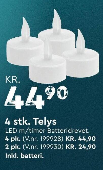 Mekk 4 stk. Telys tilbud