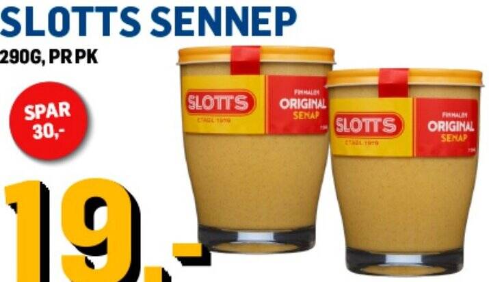 Price Lagerbutikk SLOTTS SENNEP tilbud