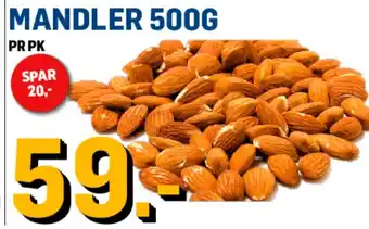 Price Lagerbutikk MANDLER 500G tilbud