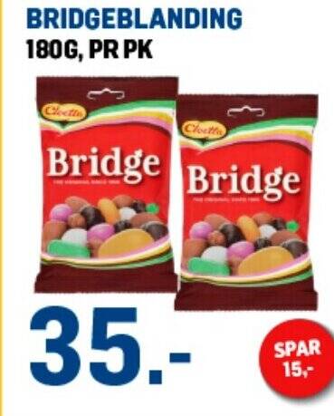 Price Lagerbutikk BRIDGEBLANDING 180G tilbud