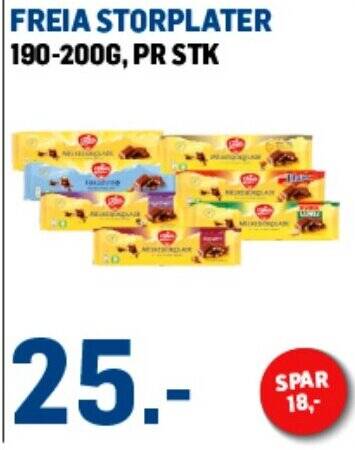 Price Lagerbutikk FREIA STORPLATER 190-200G tilbud