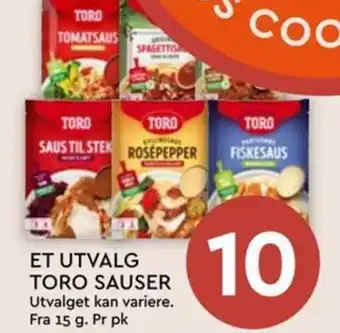 Coop Mega ET UTVALG TORO SAUSER tilbud