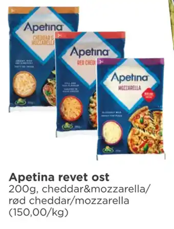 Meny Apetina revet ost tilbud