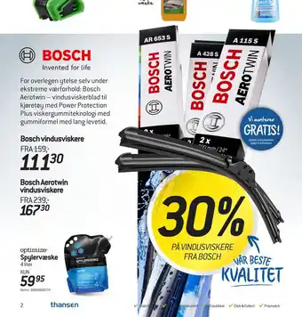 Thansen Bosch vindusviskere tilbud