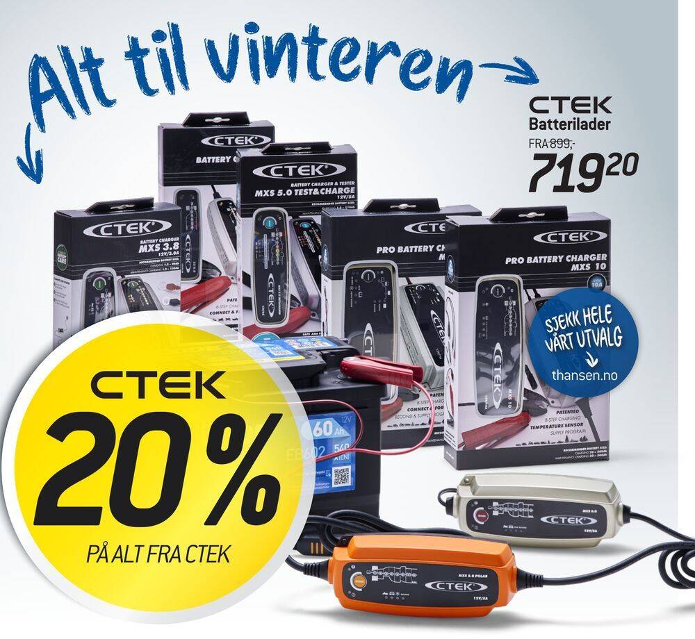 Thansen Batterilader tilbud