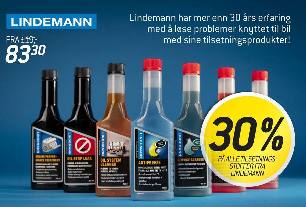 Thansen 30% på alle tilsetningsstoffer fra lindemann tilbud
