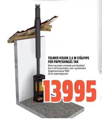 Coop Obs Tolmer vision 3,5 m stålpipe for papp/shingel tak tilbud