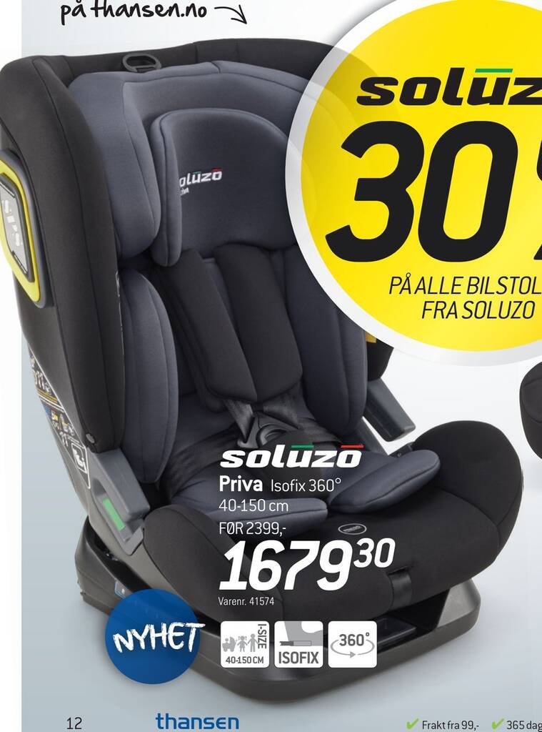 Thansen Priva isofix. 360° tilbud