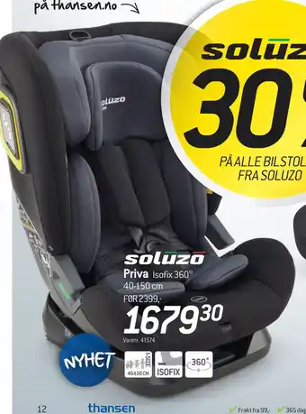 Thansen Priva isofix. 360° tilbud