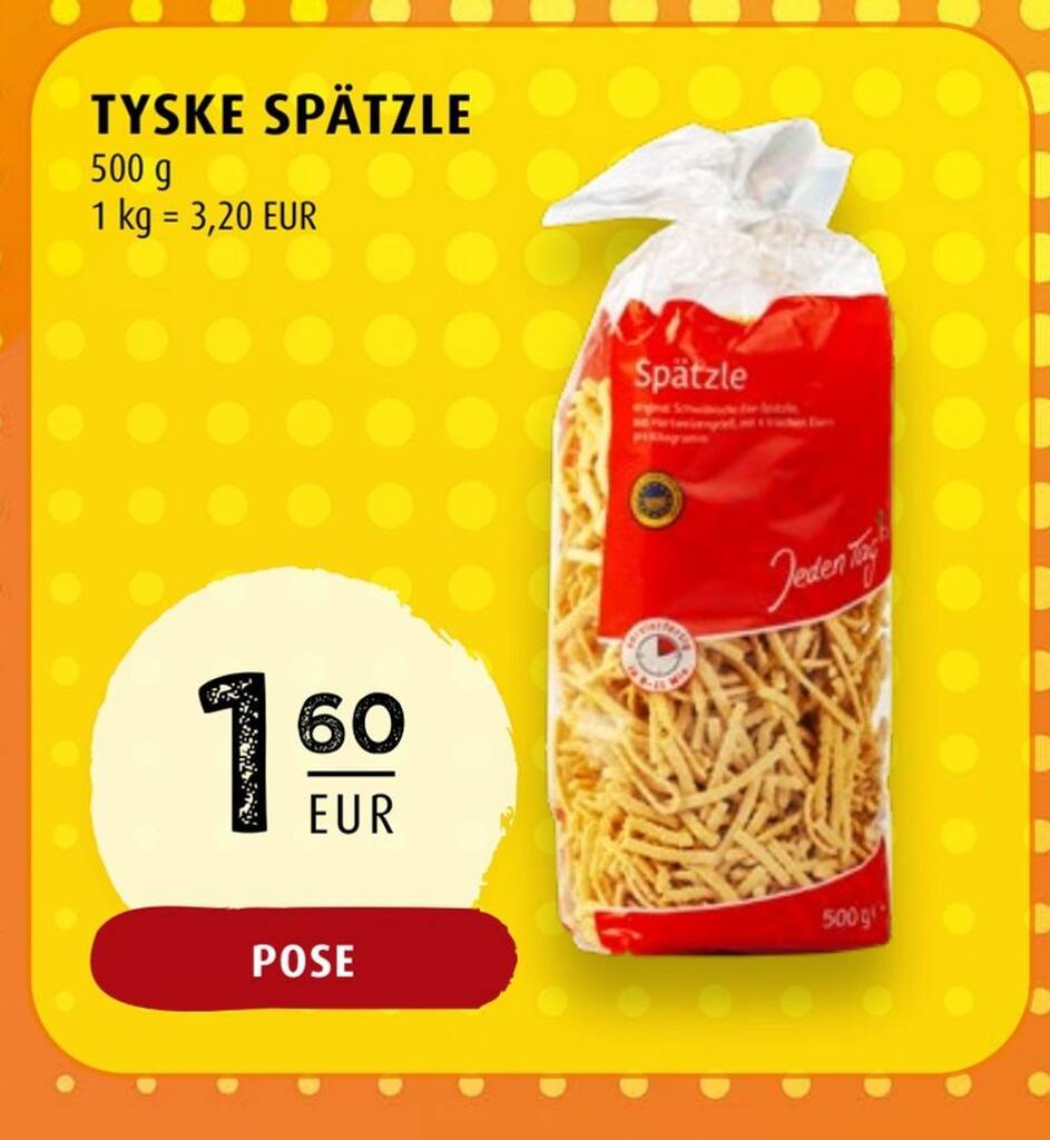 Scandinavian Park Tyske spätzle tilbud