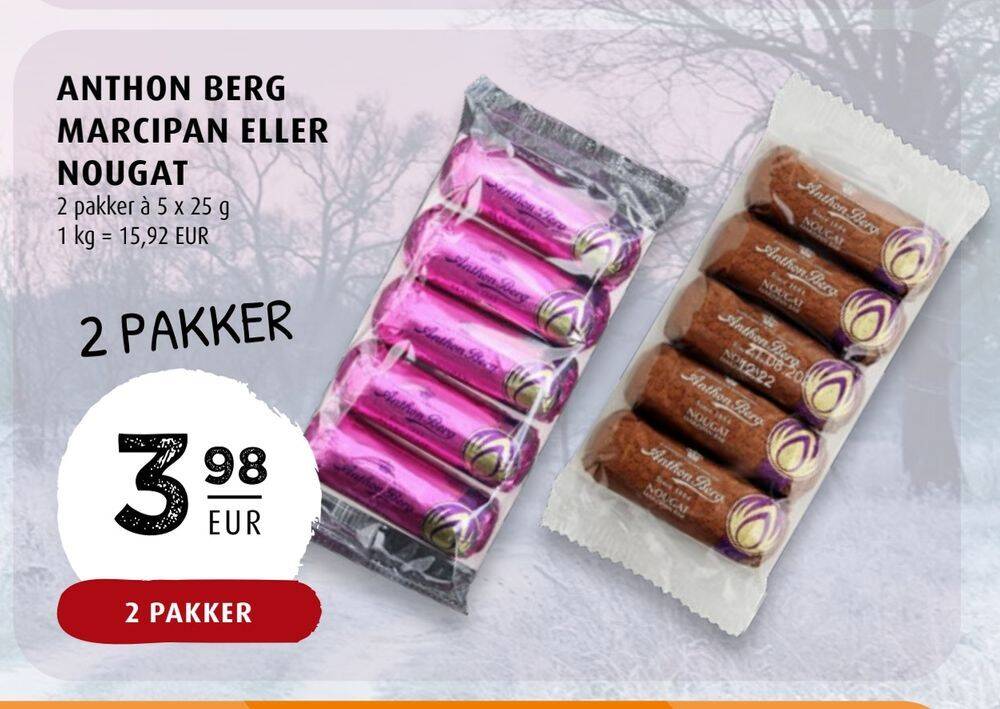 Scandinavian Park Anthon berg marcipan eller nougat tilbud