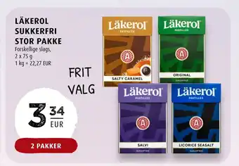 Scandinavian Park Läkerol sukkerfri stor pakke tilbud