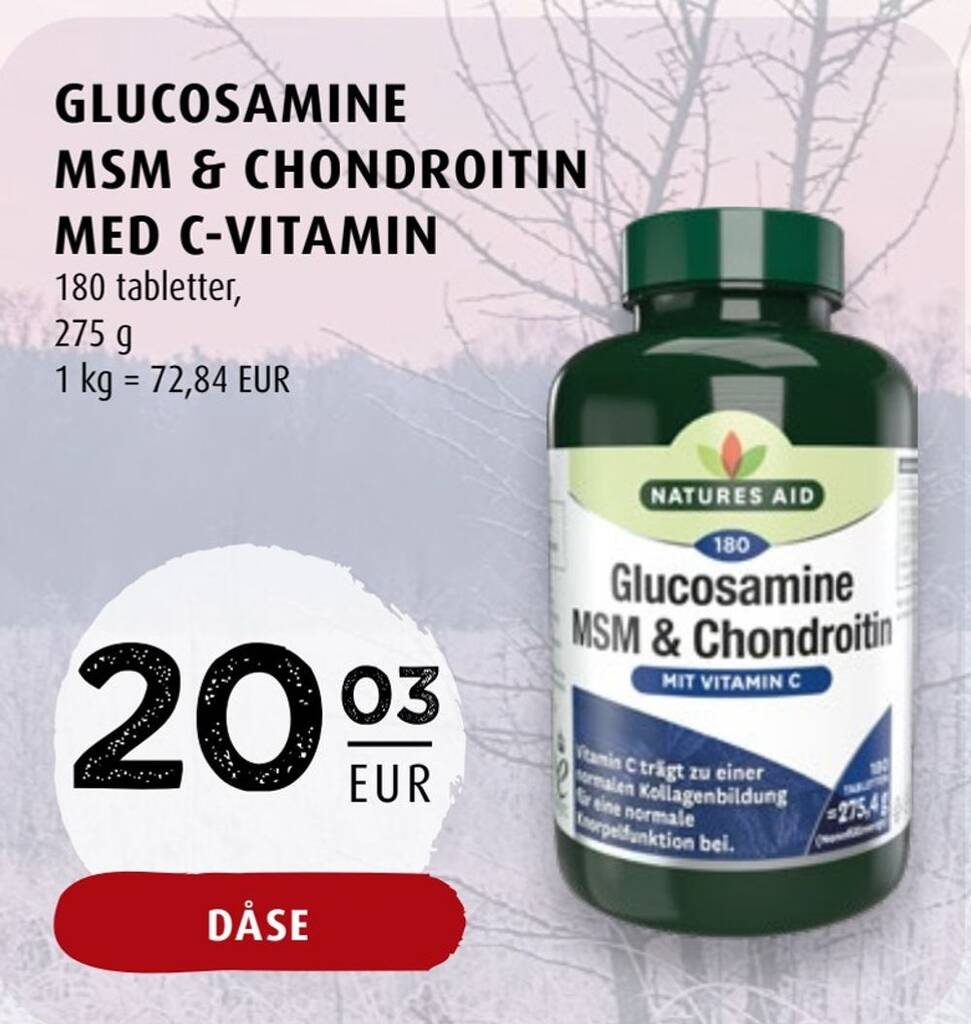 Scandinavian Park Glucosamine msm & med c-vitamin tilbud