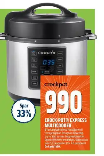 Coop Obs CROCK-POT EXPRESS MULTICOOKER tilbud