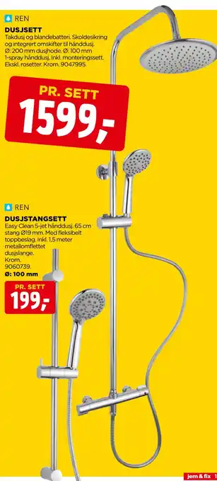 jem & fix Dusjsett tilbud