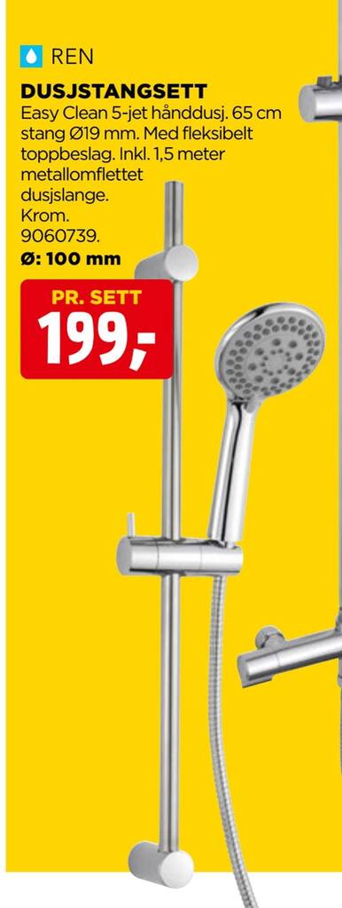 jem & fix Dusjstangsett tilbud