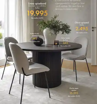 Fagmøbler Linea spisebord tilbud