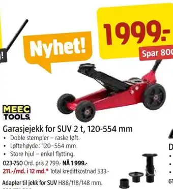 Jula MEEC TOOLS Garasjejekk for SUV 2 t, 120-554 mm tilbud