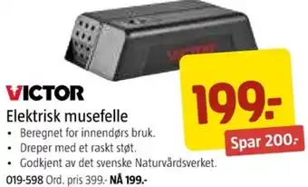 Jula VICTOR Elektrisk musefelle tilbud