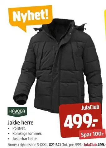 Jula KAYOBA Jakke herre tilbud