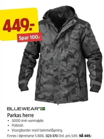 Jula BLUEWEAR Parkas herre tilbud
