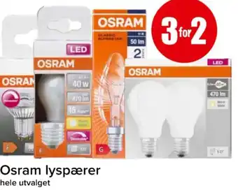 Spar Osram lyspærer tilbud