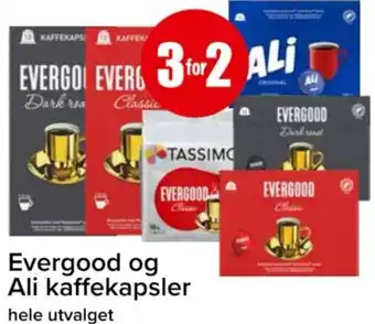 Spar Evergood og Ali kaffekapsler tilbud