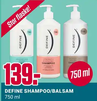 Europris Define shampoo/balsam tilbud