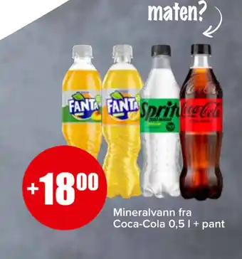 Spar Mineralvann fra coca-cola 0,5 l + pant tilbud