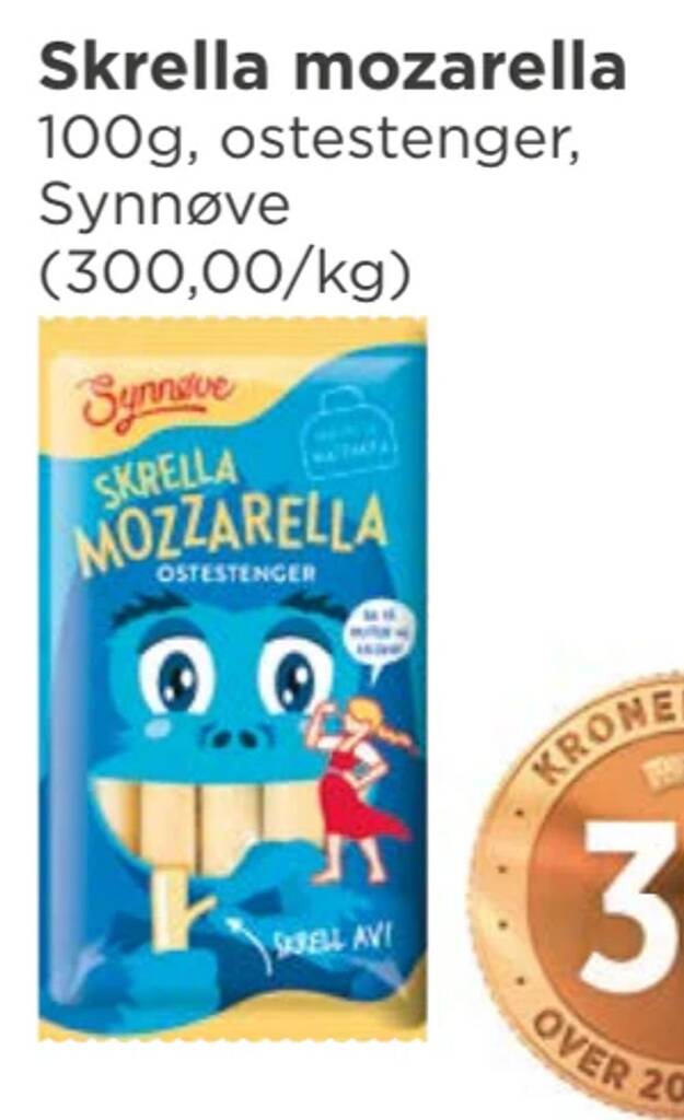 Meny Skrella mozarella tilbud
